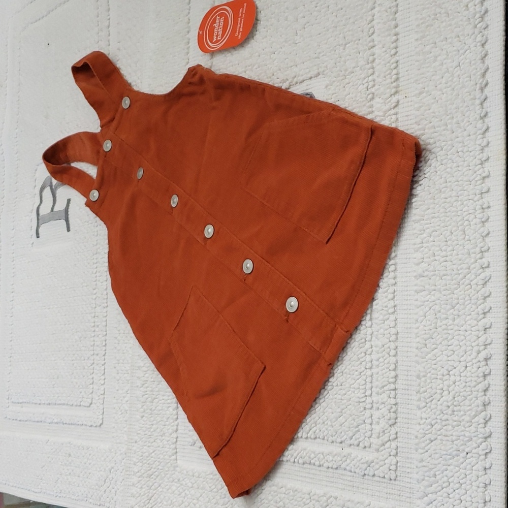 WONDER NATION GIRLS ORANGE JUMPER DRESS SIZE 4T